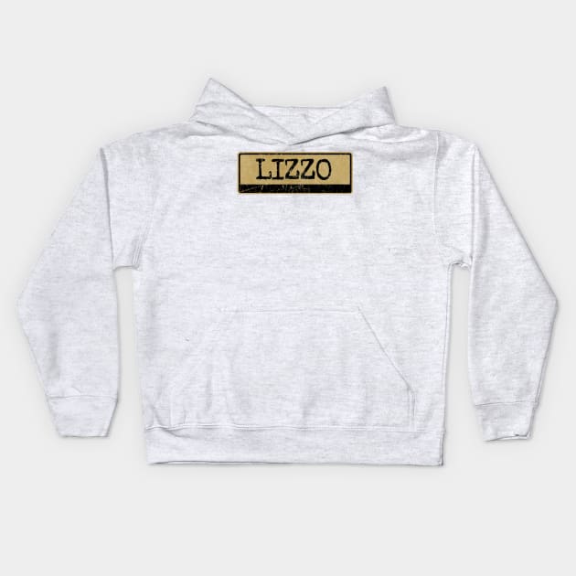 Aliska text black retro - Lizzo Kids Hoodie by Aliska